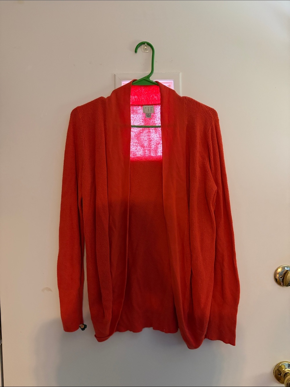 Women's Open-Front Red Cardigan Sweater